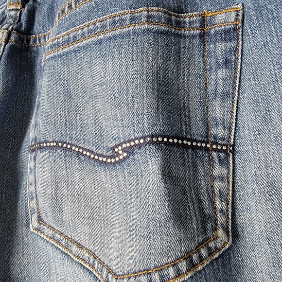 Talbots Petites Women’s Jeans Sz 12P Bootcut Rhinestone Button & Pockets Sparkle - Picture 9 of 10